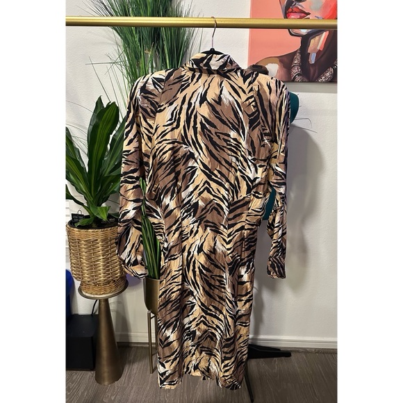 Vintage Francesca of Damon for Starington Saks Silk Animal Print Dress - Size 12 - Picture 4 of 13